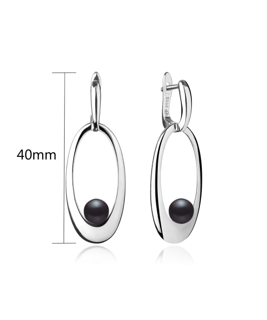 Серьги из серебра с натуральным жемчугом