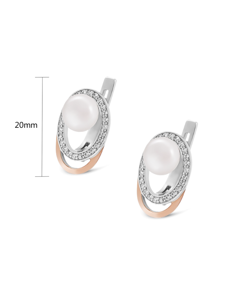 Kullatud hõbekõrvarõngad pärliga Goldinga GS-02-ILADA-9210