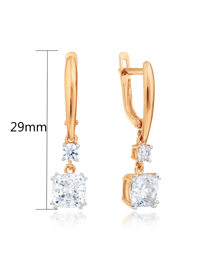 Золотые серьги с кристаллами