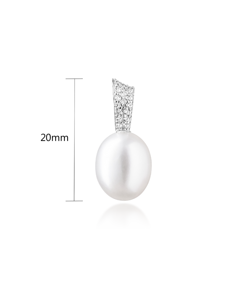 Жемчужная подвеска с серебром и цирконами