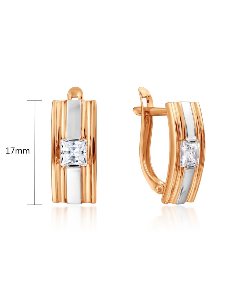 Золотые серьги с цирконом