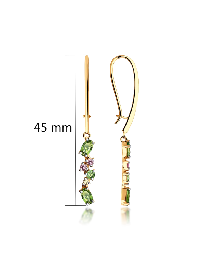 Золотые серьги с кристаллами Сваровски