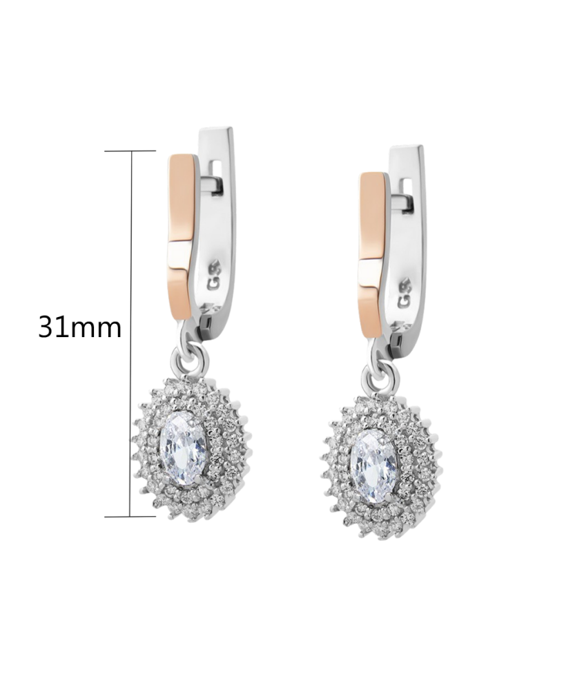 Серьги из позолоченного серебра с цирконами