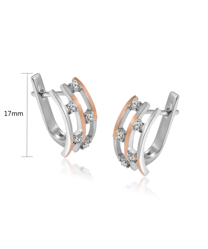 Серьги из позолоченного серебра с цирконами