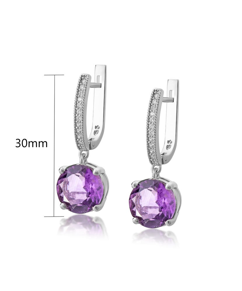 Серьги из серебра с цирконами