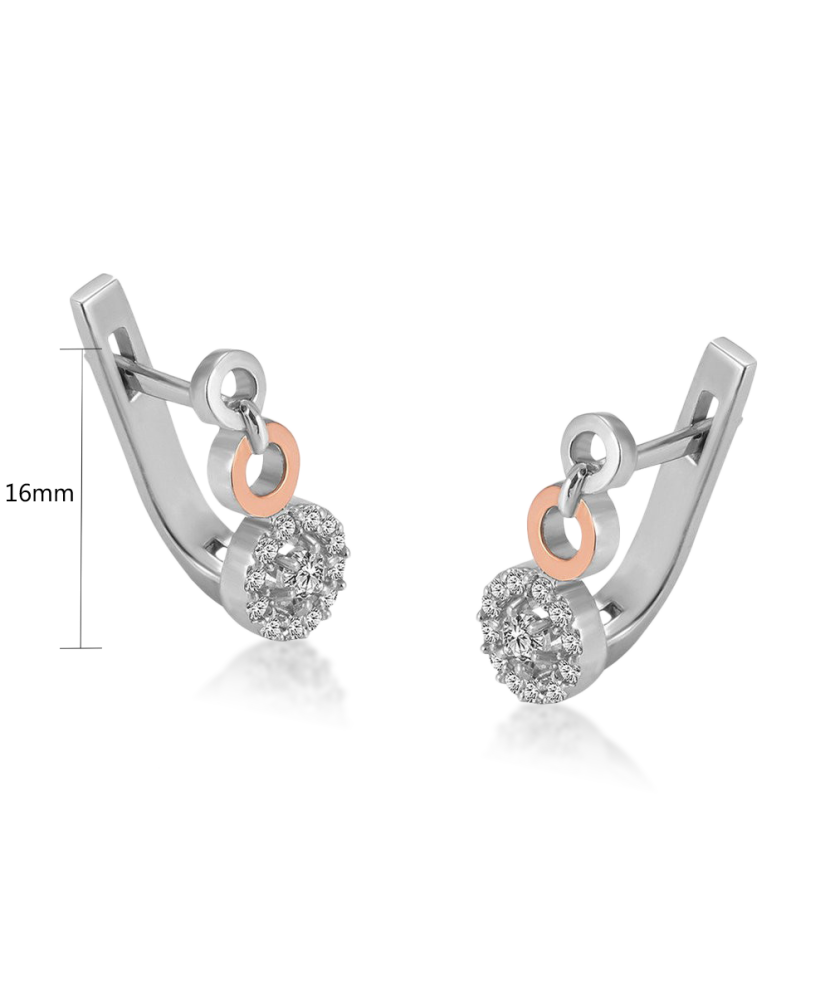 Серьги из позолоченного серебра с цирконами