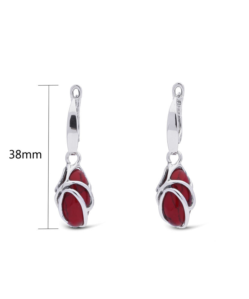 Hõbekõrvarõngad koralliga Goldinga A15-RAUD