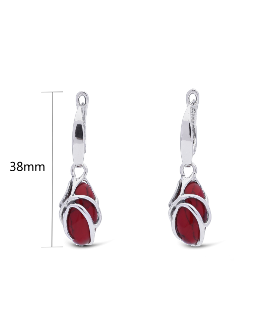 Серьги из серебра с кораллом