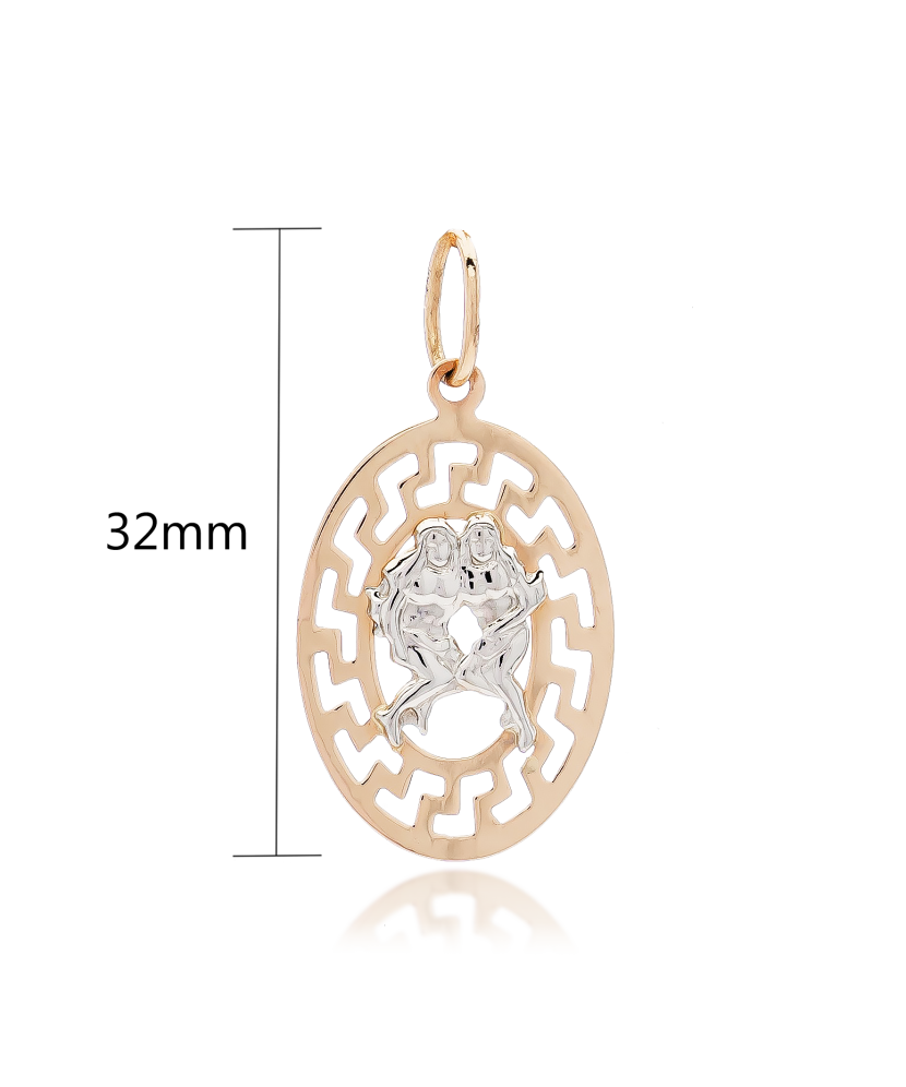 Золотой подвеска "близнецы"