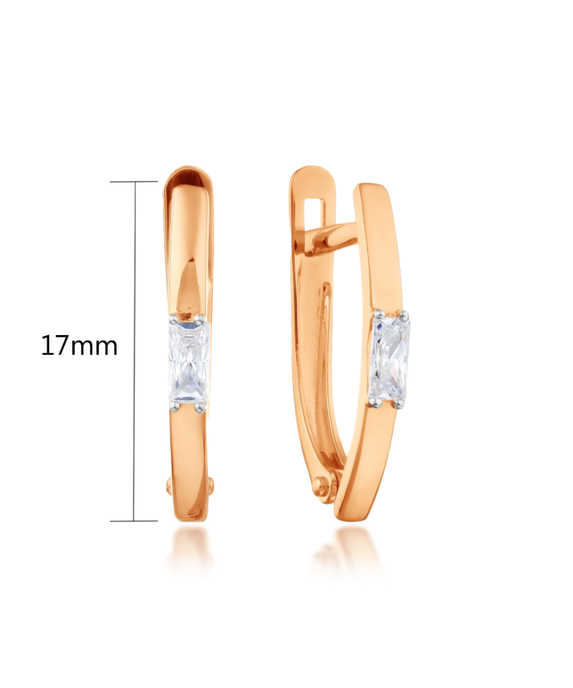 Золотые серьги с цирконом