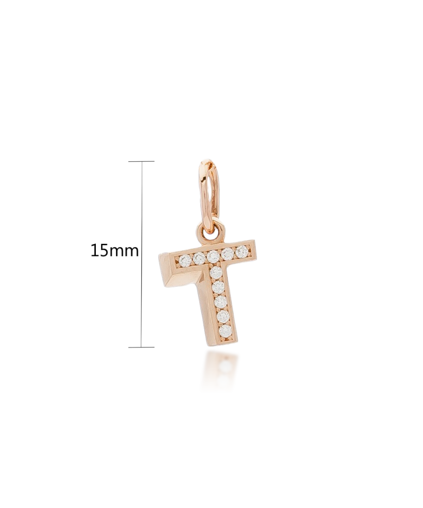 Kuldripats tsirkoonidega täht "T" Goldinga 01167