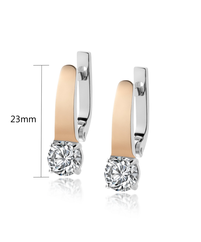 Hõbekõrvarõngad tsirkooniga kullatud