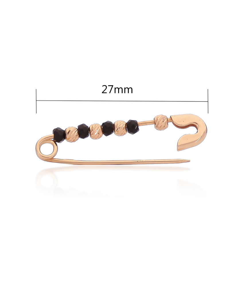 Золотая брошь с ониксами