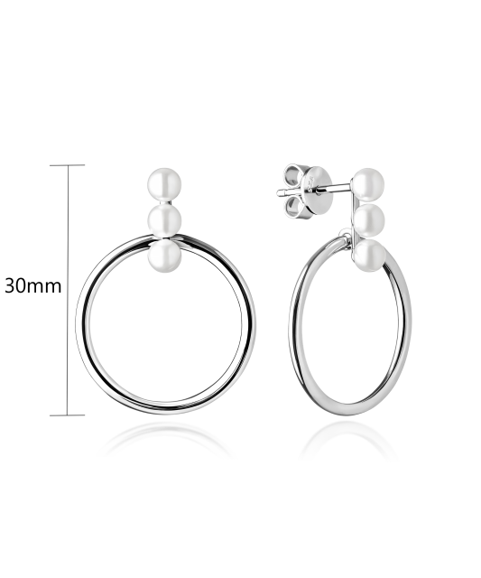 Серьги из серебра с натуральным жемчугом