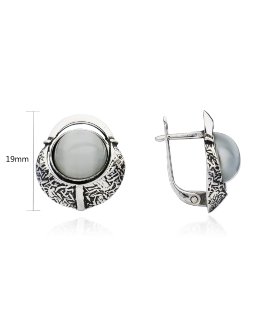 Hõbekõrvarõngad kassisilma kiviga Goldinga A51-KATES