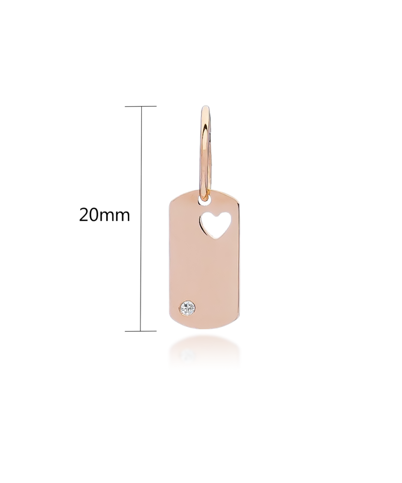 Золотой подвеска с цирконом пластина