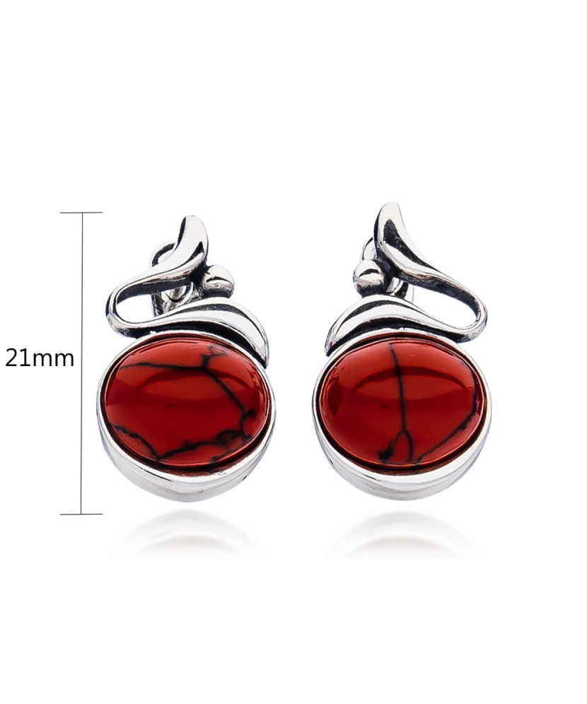 Серьги из серебра с кораллом