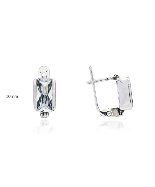 Серьги из серебра с цирконом