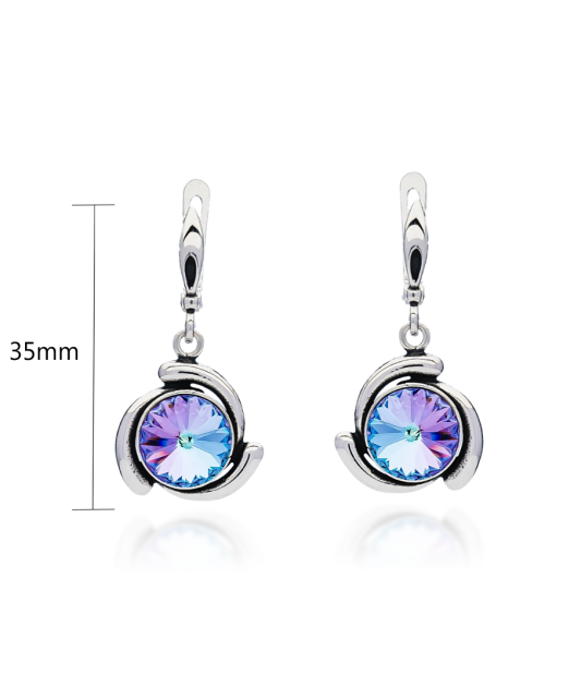 Серьги из серебра с кристаллом