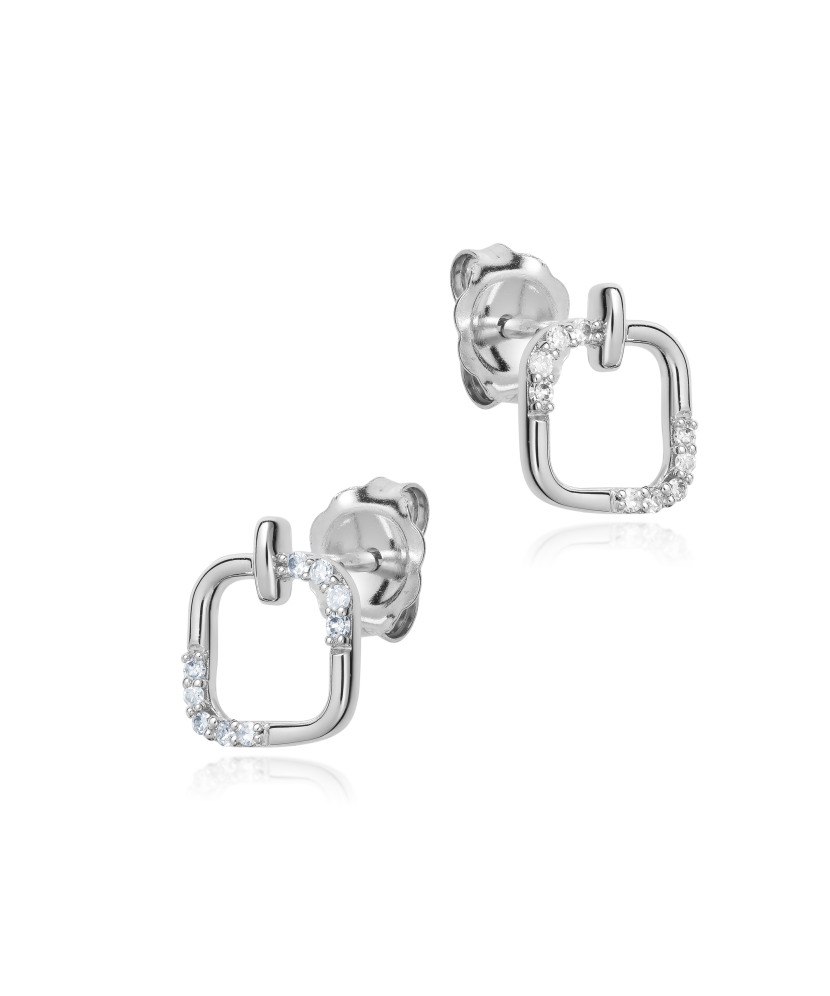 Серьги из белого золота с бриллиантами