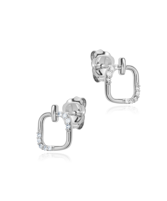 Valgest kullast kõrvarõngad briljantidega