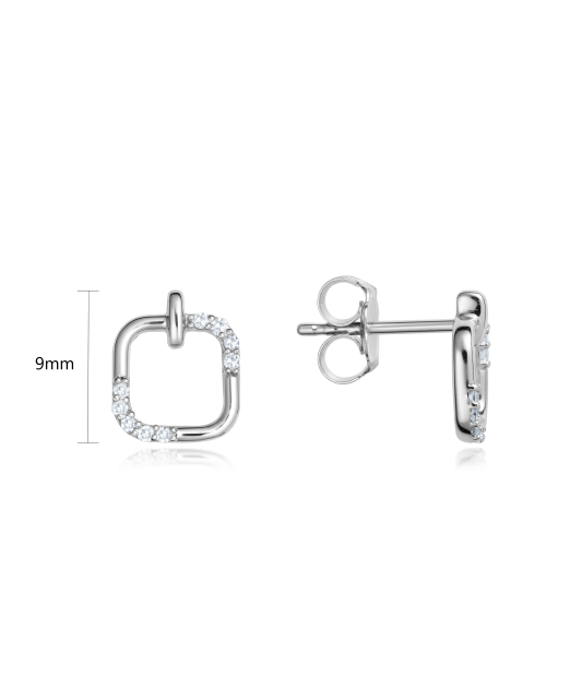 Valgest kullast kõrvarõngad briljantidega