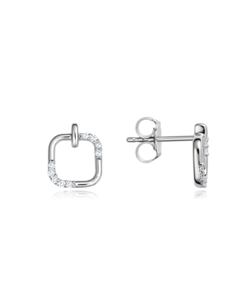 Valgest kullast kõrvarõngad briljantidega