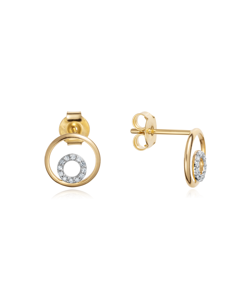 Kollase kullaga kõrvarõngad Briljantidega