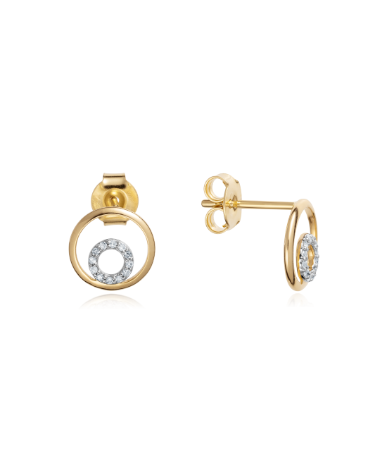 Kollase kullaga kõrvarõngad Briljantidega