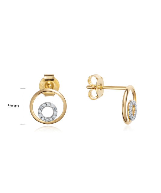 Kollase kullaga kõrvarõngad Briljantidega