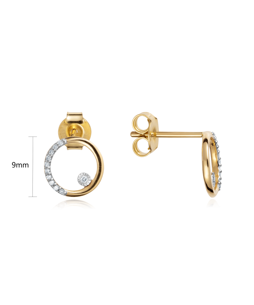 Kollase kullaga kõrvarõngad Briljantidega