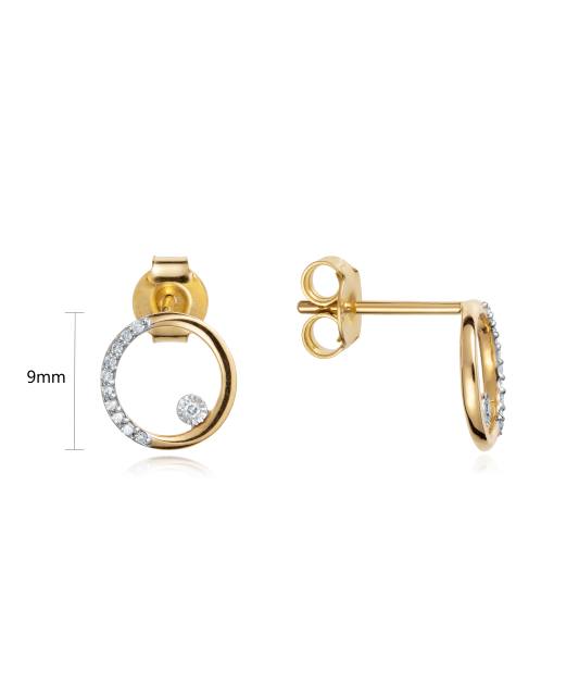 Kollase kullaga kõrvarõngad Briljantidega