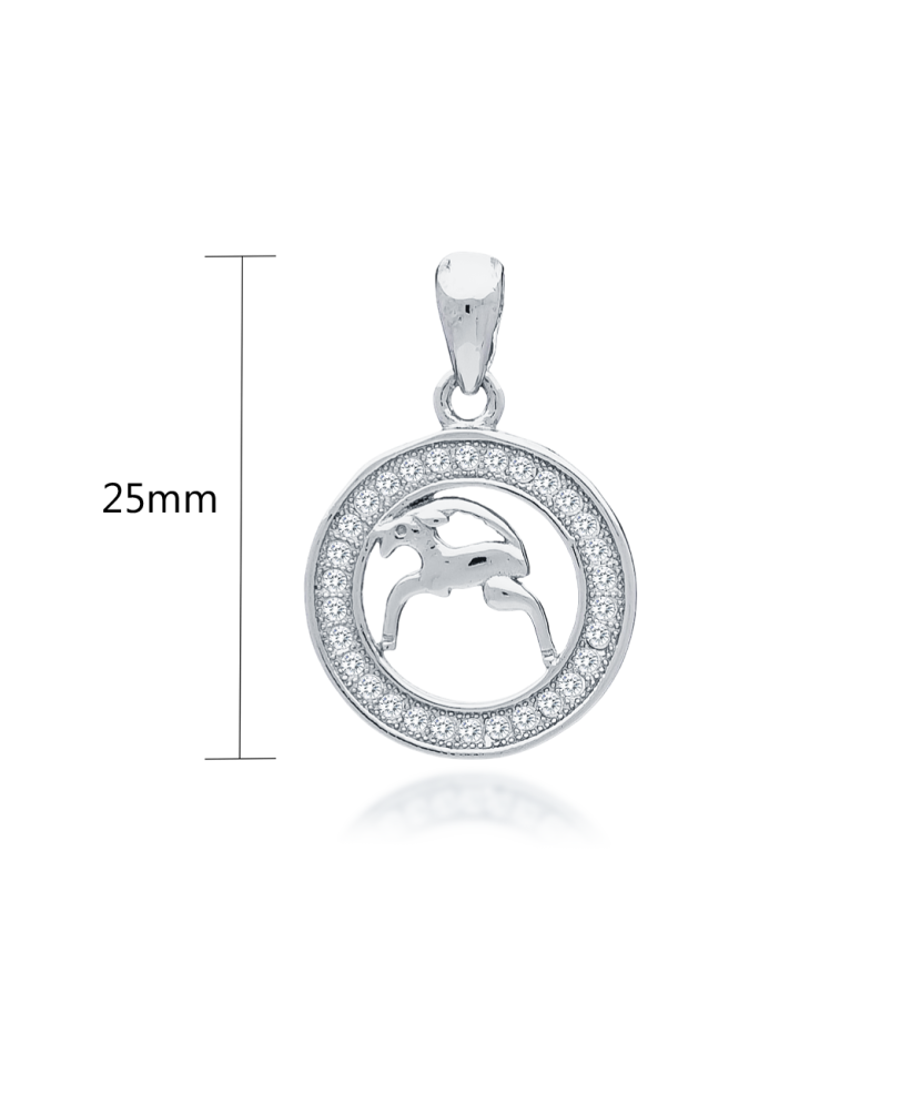 Серебряная подвеска с цирконами "Козерог"