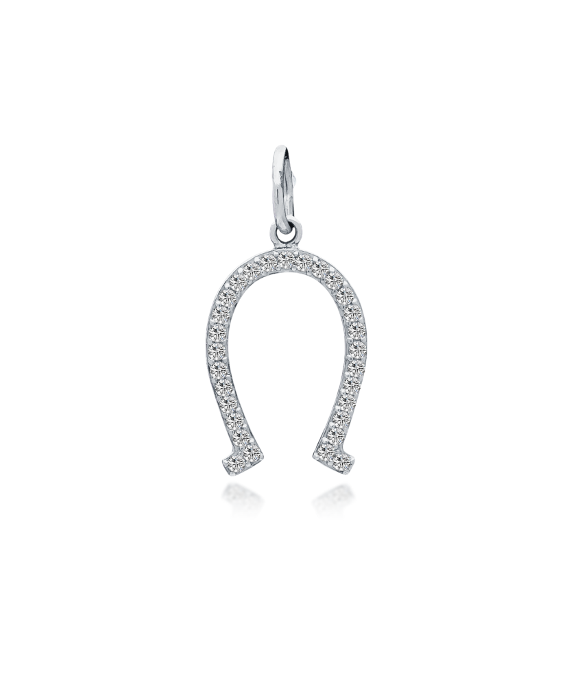 Серебряная подвеска с цирконами "Подкова"