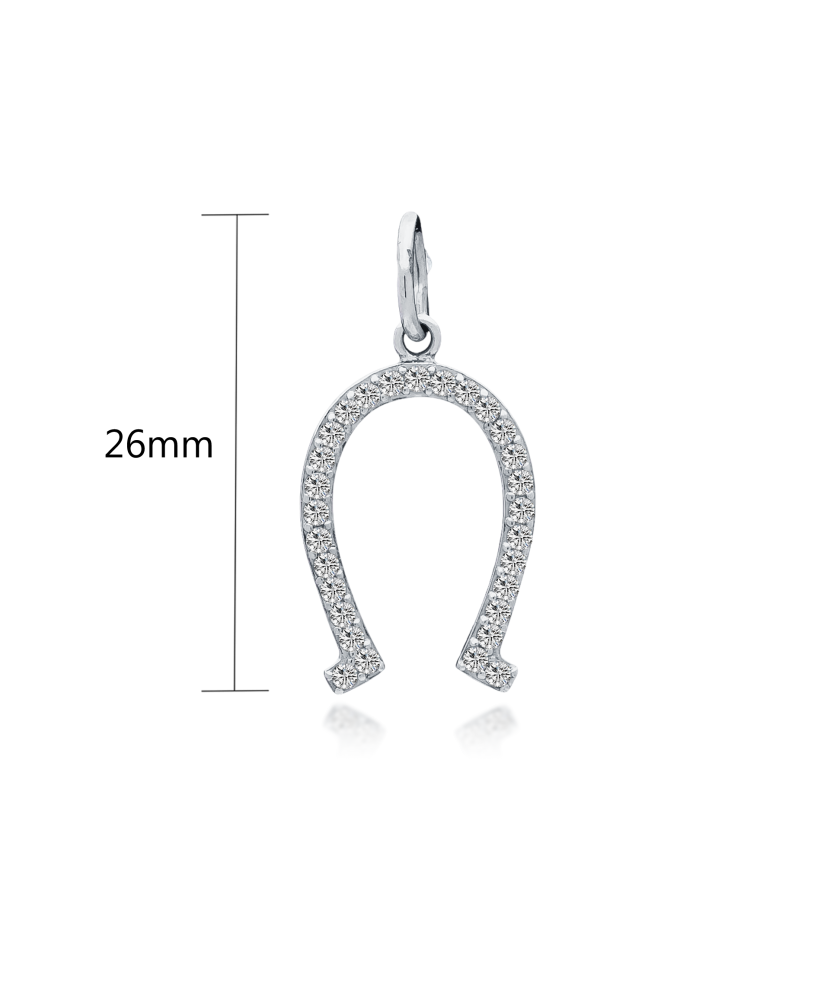 Серебряная подвеска с цирконами "Подкова"