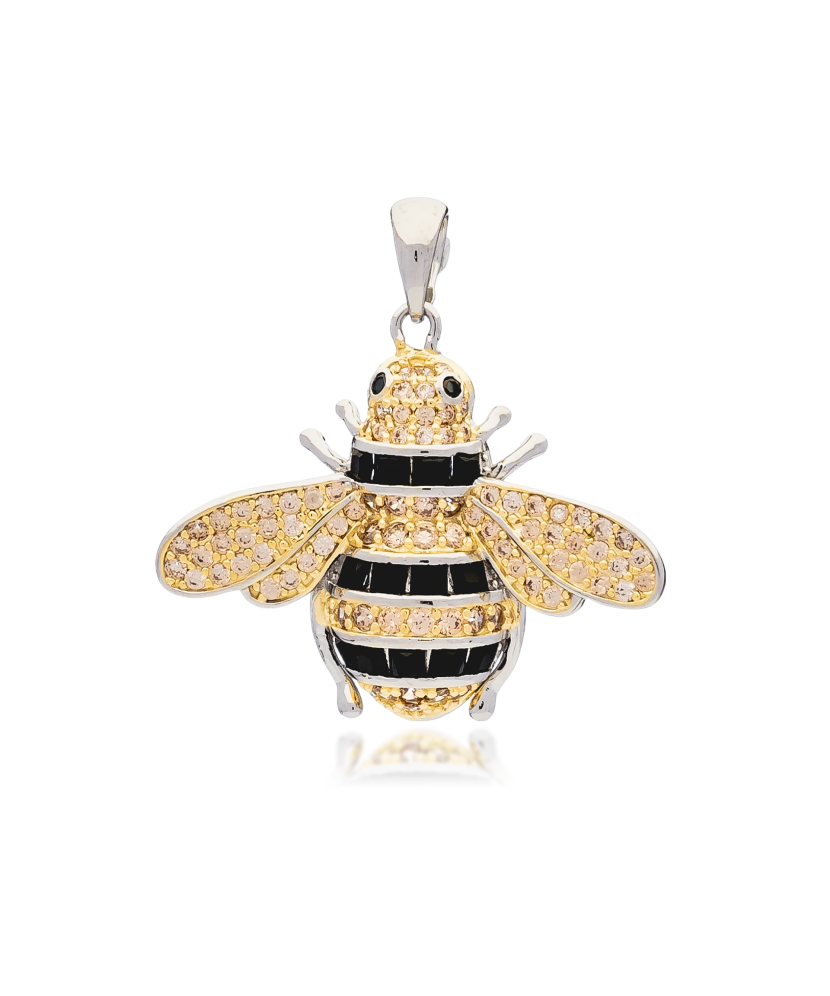 Серебряная подвеска с цирконами "Пчела"