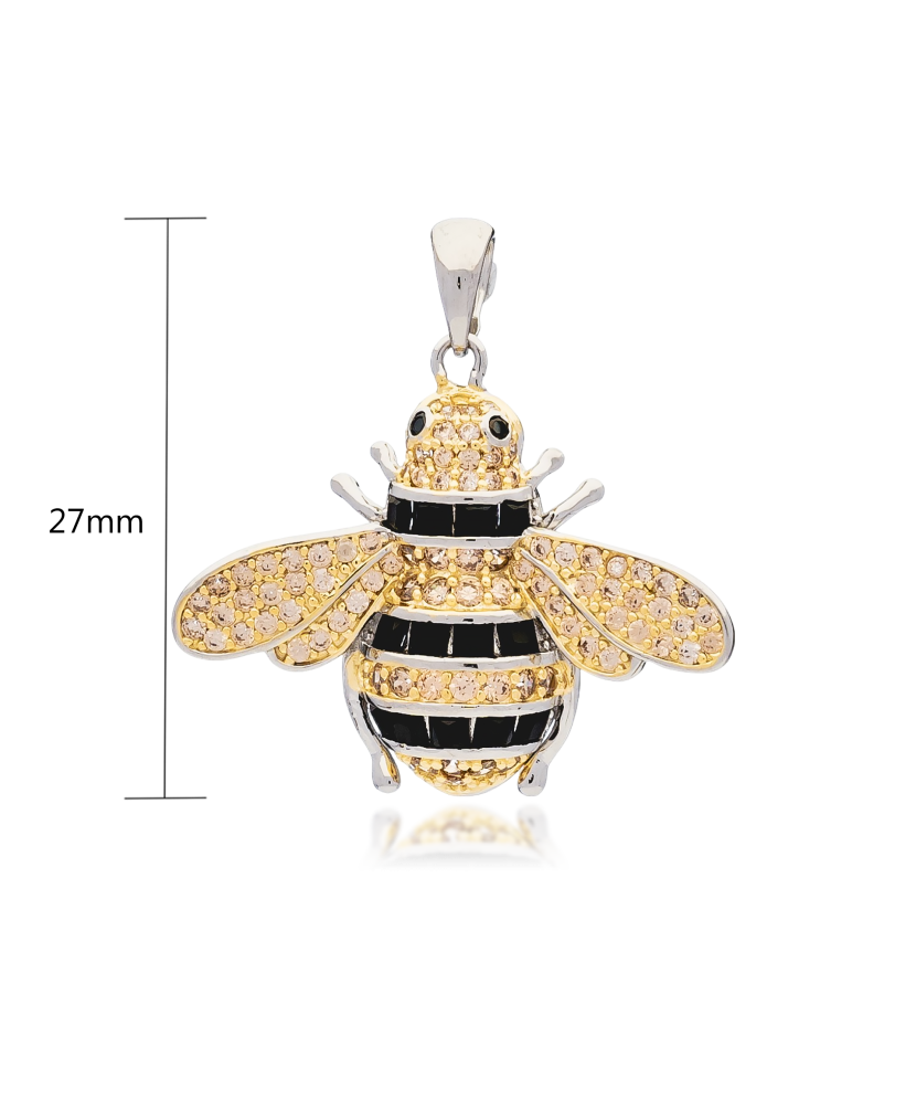 Hõberipats tsirkoonidega "Mesilane" Goldinga 02057