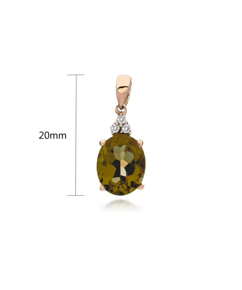 Золотая подвеска с султанитом и цирконами