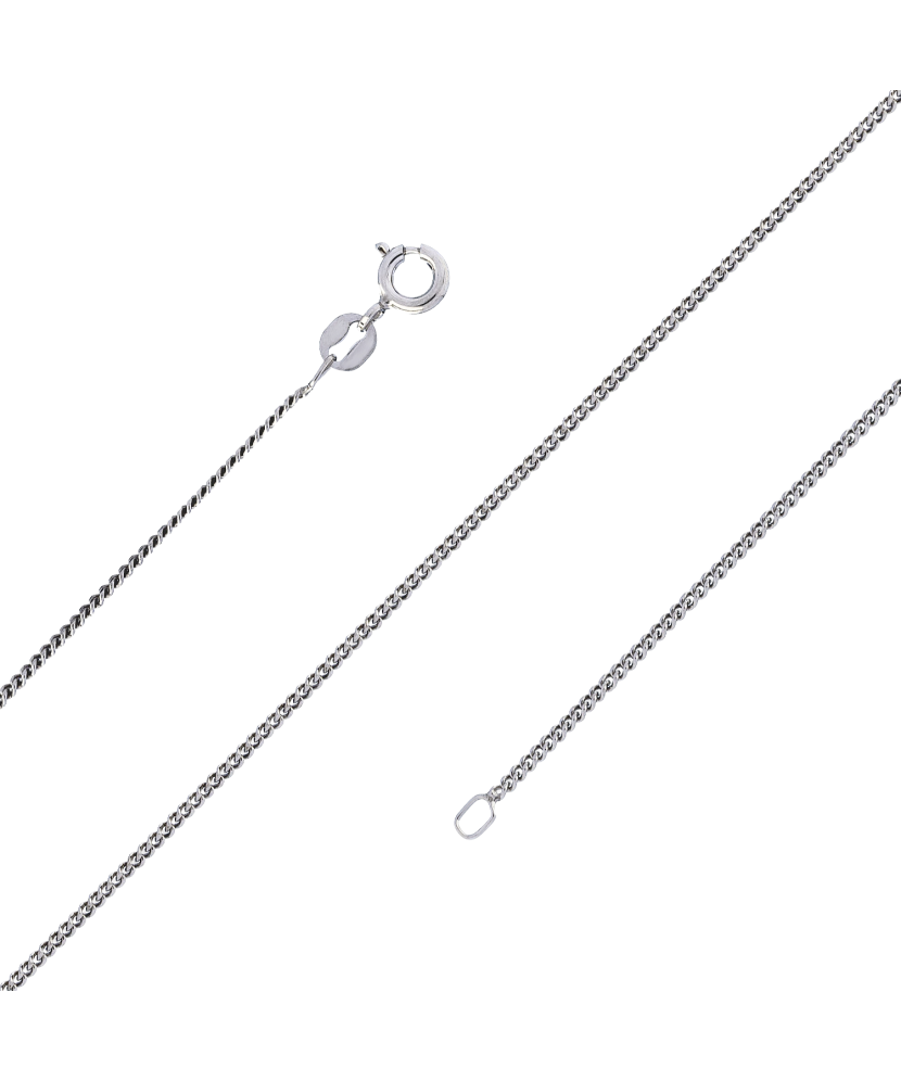 Коробчатая цепочка из родированного серебра "Curb" 1.2mm