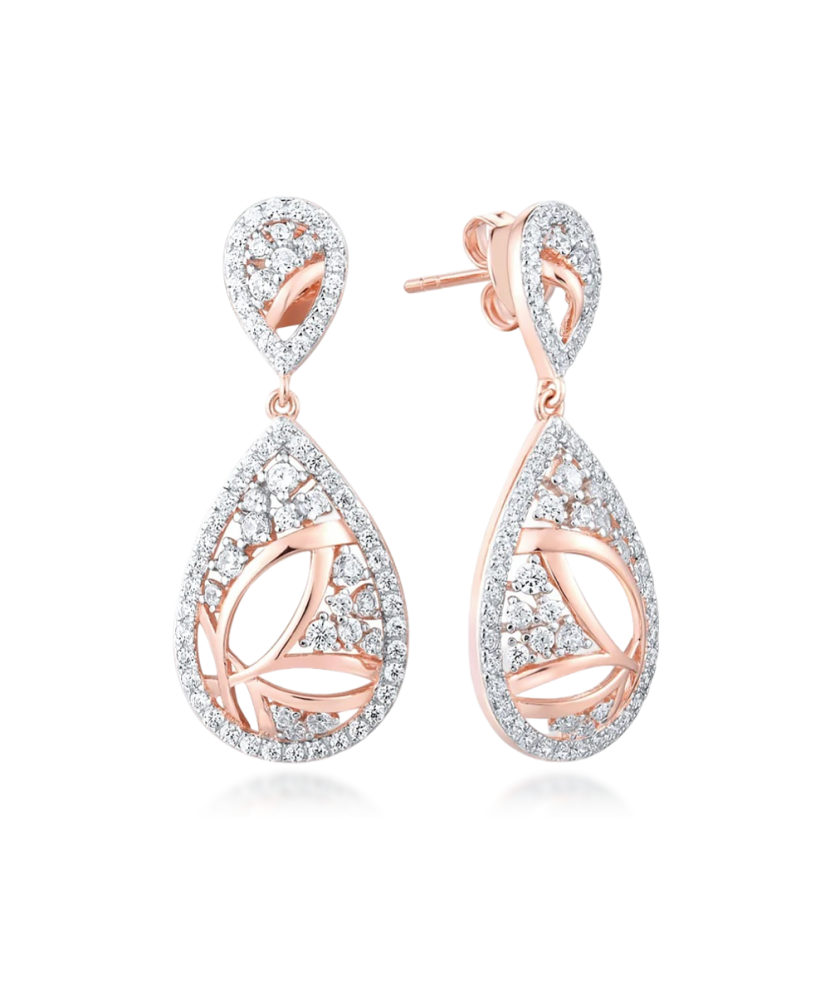 Серьги из позолоченного серебра с цирконами