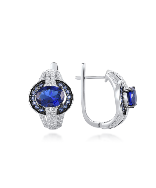 Hõbekõrvarõngad tsirkoonidega