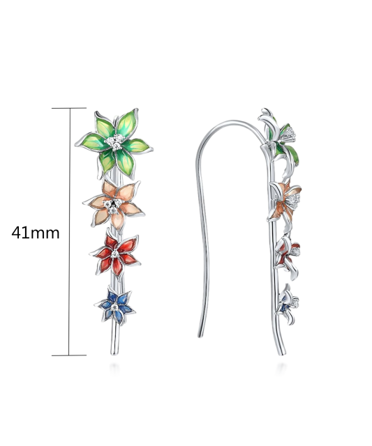 Hõbekõrvarõngad emailiga