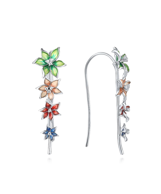 Hõbekõrvarõngad emailiga