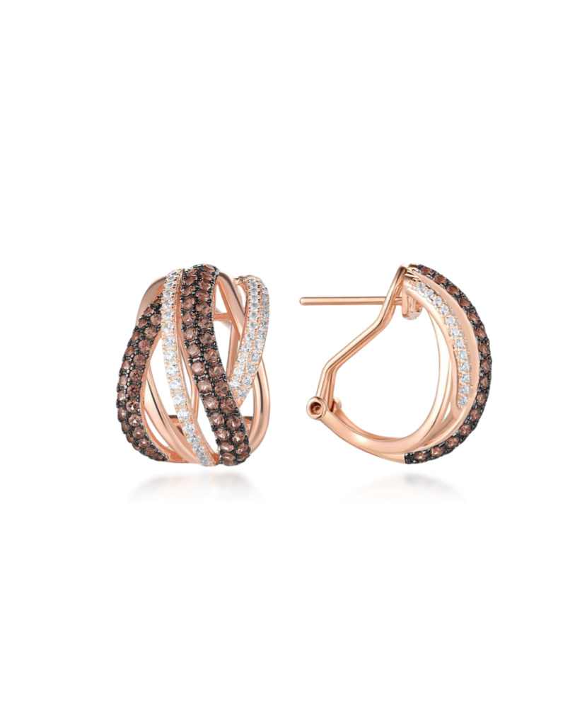 Kullatud Hõbedast kõrvarõngad tsirkoonide ja spinellidega