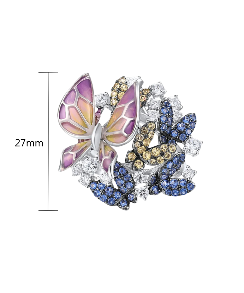 Hõbesõrmus emailiga ja tsirkooniga