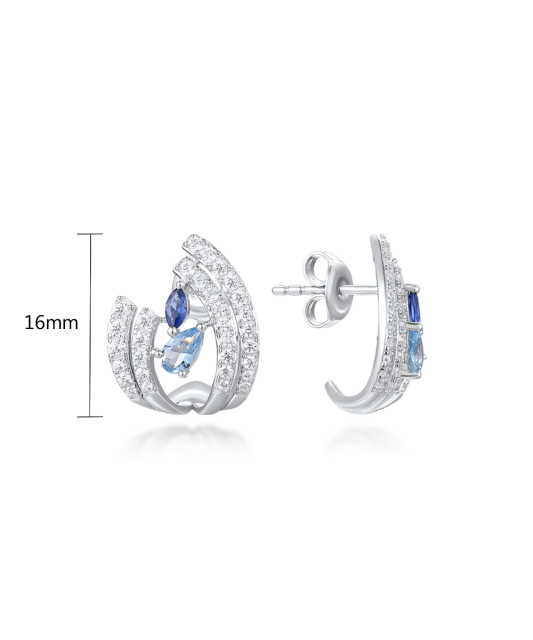 Hõbekõrvarõngad tsirkoonidega ja spinelliga