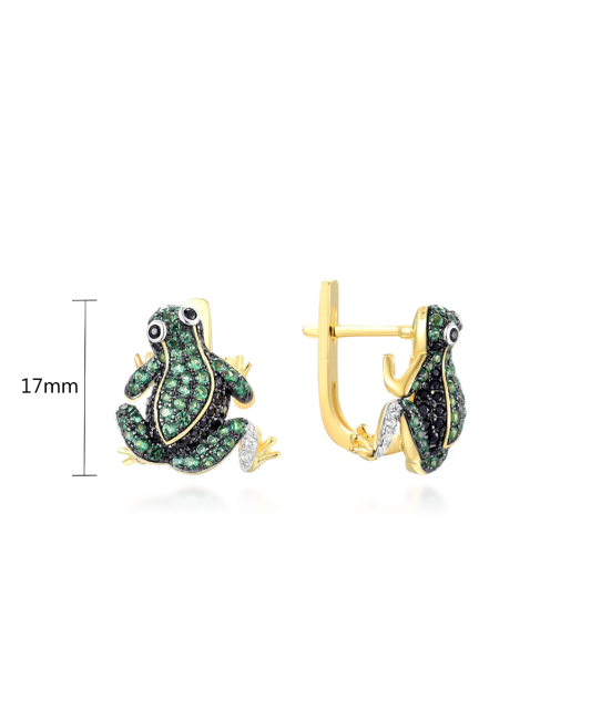 Kullatud Hõbedast kõrvarõngad tsirkoonide ja spinellidega