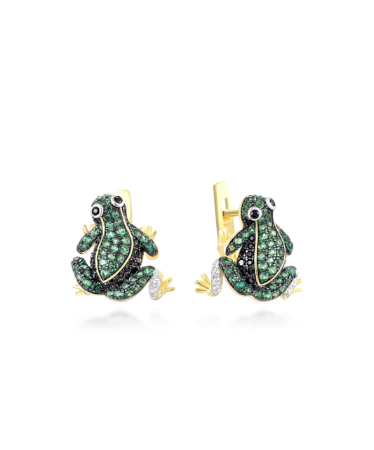 Kullatud Hõbedast kõrvarõngad tsirkoonide ja spinellidega