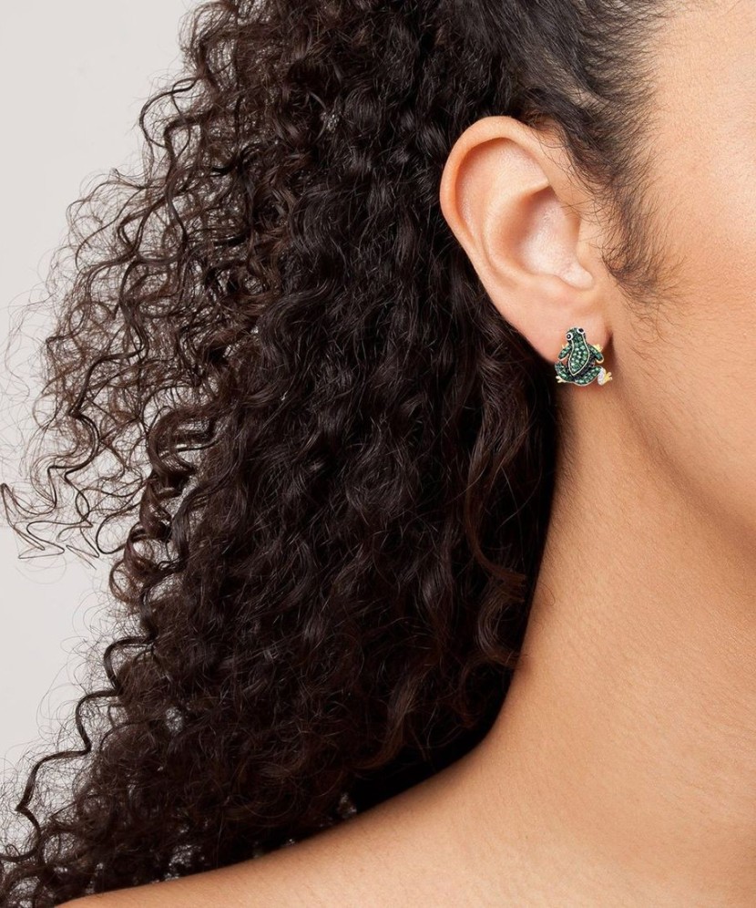 Kullatud Hõbedast kõrvarõngad tsirkoonide ja spinellidega