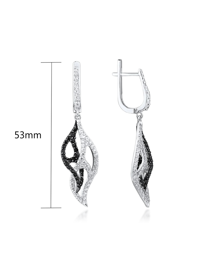 Hõbekõrvarõngad tsirkoonidega ja spinelliga